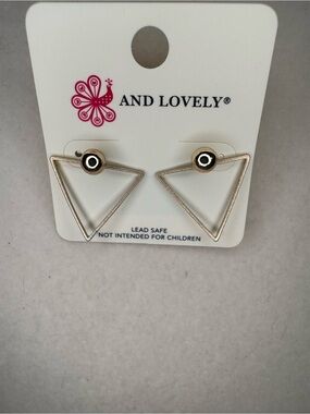 New And Lovely Gold Tone Triangle Drop Earrings